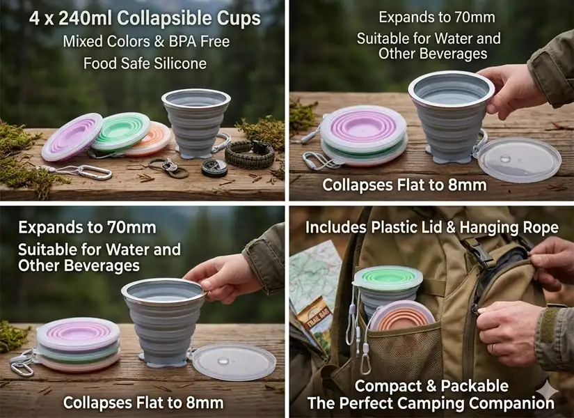 Collapsible Camper Van Cup with Lid