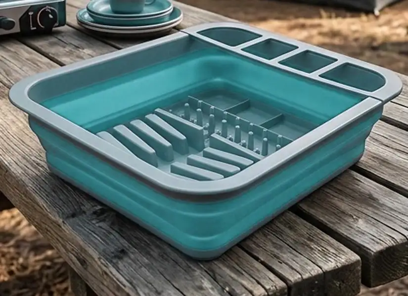 Collapsible Camper Van Dish Rack with Drainer