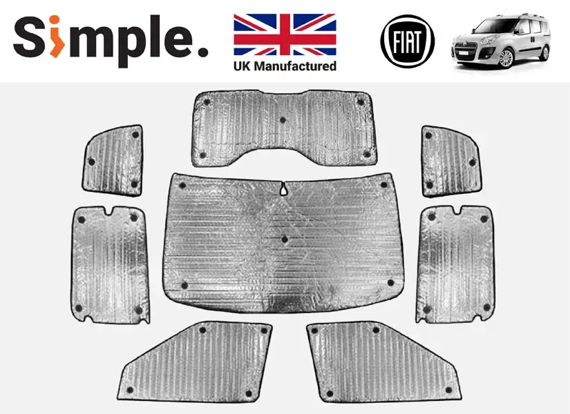 Fiat Doblo MK2 2010-2020 Type 1 Thermal Window Blinds Set