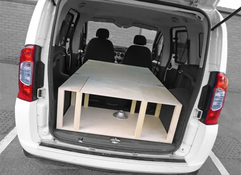 When the bed platform is unfolded inside your car, you can easily enter and exit the car through the side doors.