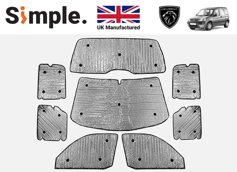 Peugeot Partner MK1 1998-2009 Thermal Window Blinds Set