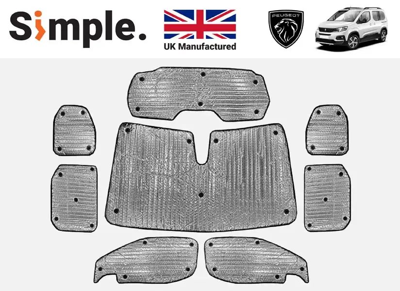 Peugeot Rifter 2018-present Thermal Window Blinds Set