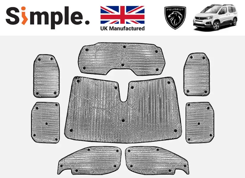 Peugeot Rifter XL 2018-present Thermal Window Blinds Set