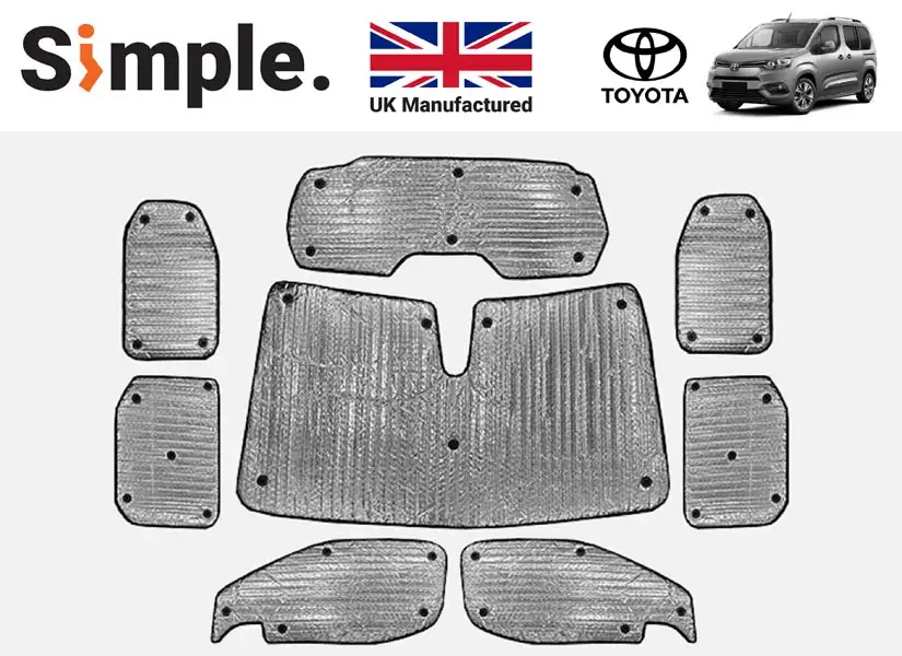 Toyota Proace City Verso XL 2020-present Thermal Window Blinds Set