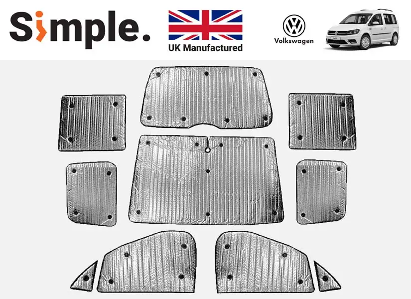 VW Caddy Life 2008-2021 Thermal Window Blinds Set