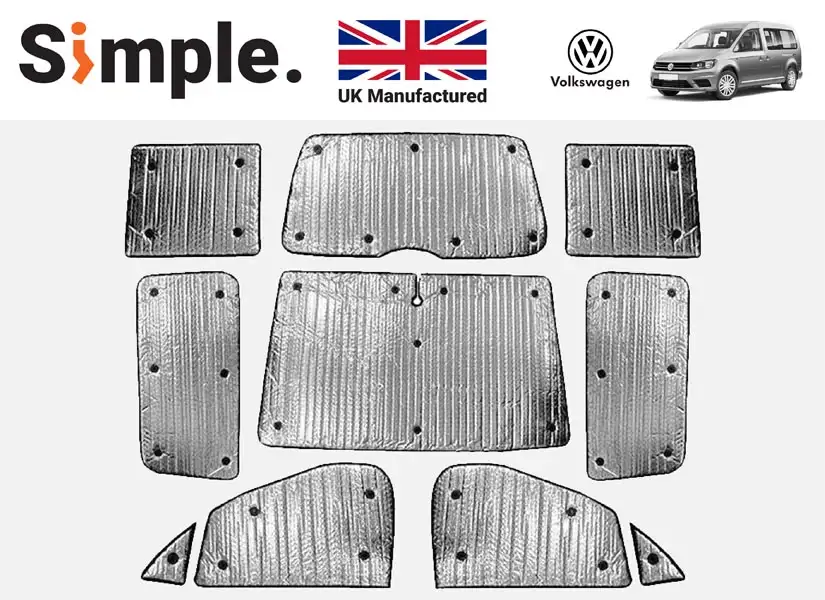 VW Caddy Maxi Life 2008-2021 Thermal Window Blinds Set