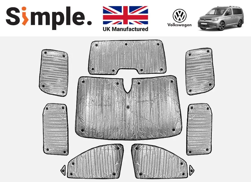 VW Caddy Maxi Life 2021-present Thermal Window Blinds Set